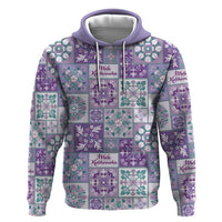 Mele Kalikimaka Hawaii Christmas Hoodie Poni Seamless Floral Motif - Polynesian Pride