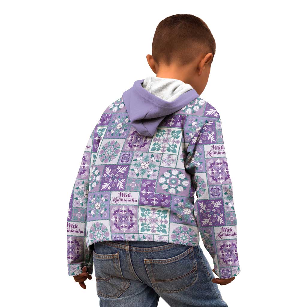 Mele Kalikimaka Hawaii Christmas Kid Hoodie Poni Seamless Floral Motif - Polynesian Pride