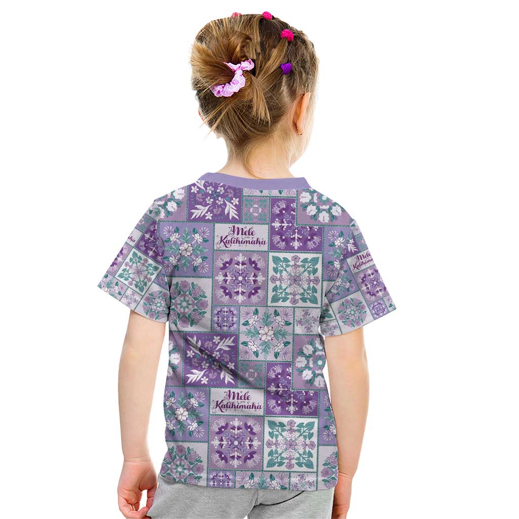 Mele Kalikimaka Hawaii Christmas Kid T Shirt Poni Seamless Floral Motif - Polynesian Pride