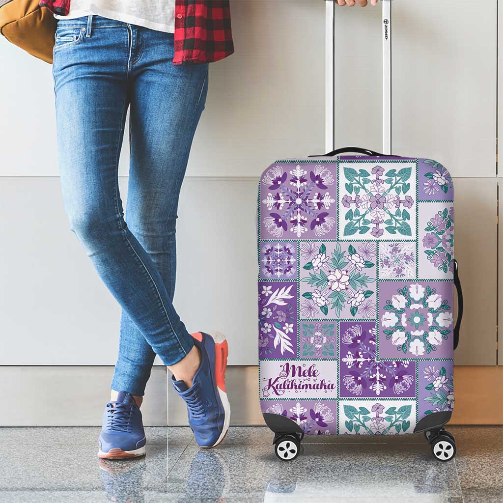 Mele Kalikimaka Hawaii Christmas Luggage Cover Poni Seamless Floral Motif - Polynesian Pride