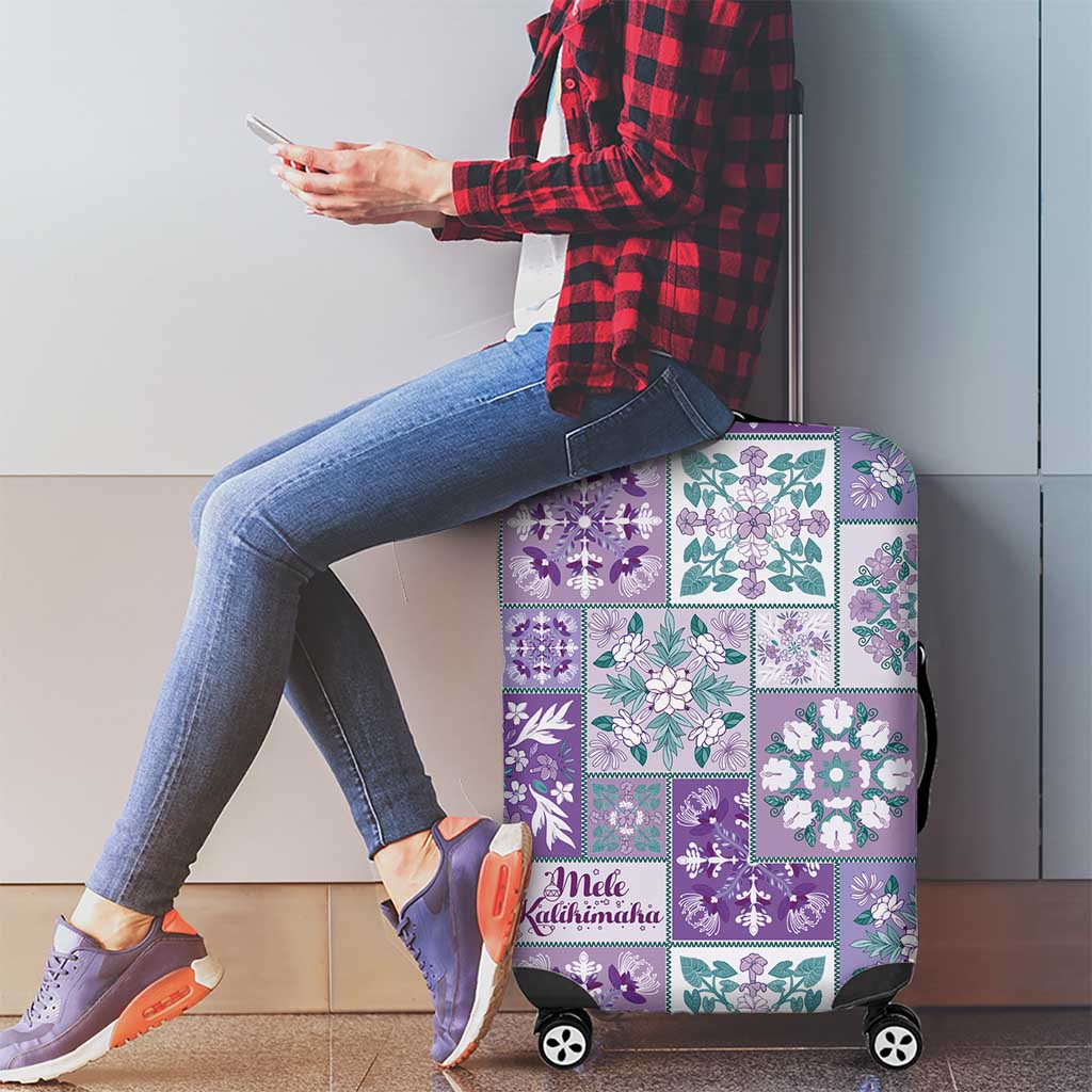 Mele Kalikimaka Hawaii Christmas Luggage Cover Poni Seamless Floral Motif - Polynesian Pride