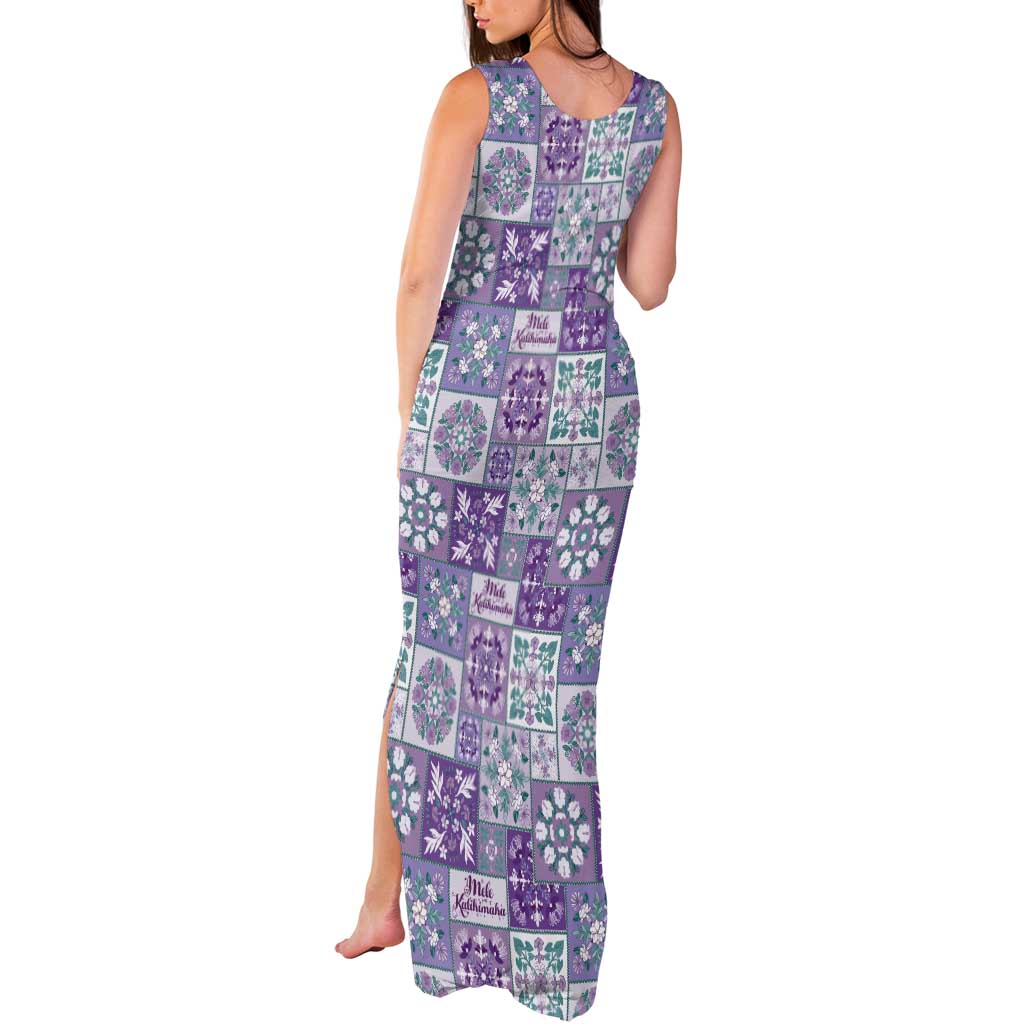 Mele Kalikimaka Hawaii Christmas Tank Maxi Dress Poni Seamless Floral Motif - Polynesian Pride