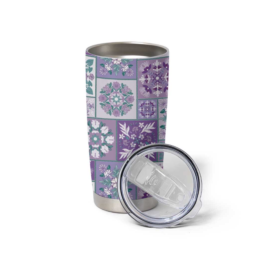 Mele Kalikimaka Hawaii Christmas Tumbler Cup Poni Seamless Floral Motif - Polynesian Pride