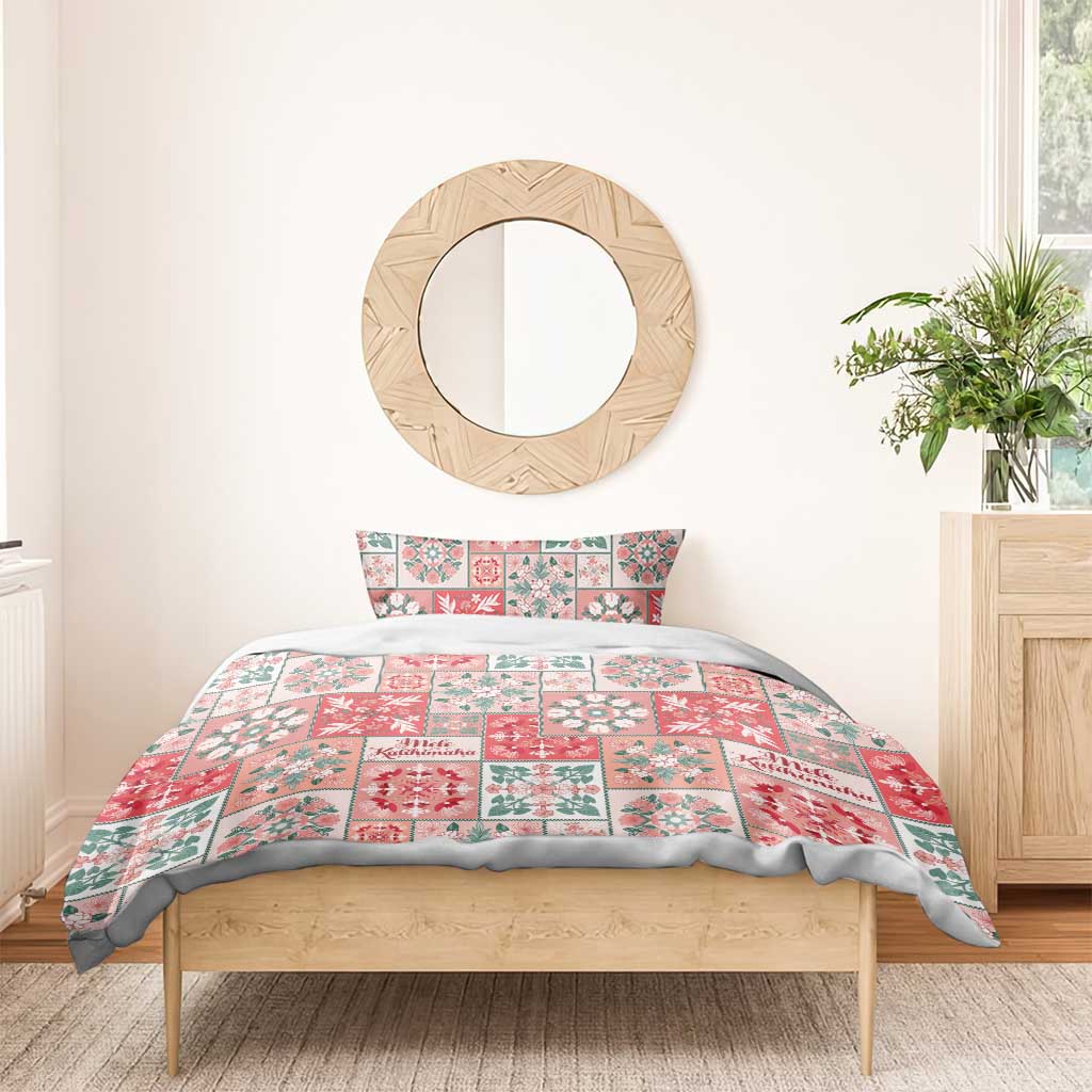 Mele Kalikimaka Hawaii Christmas Bedding Set Ulaula Seamless Floral Motif - Polynesian Pride