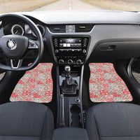 Mele Kalikimaka Hawaii Christmas Car Mats Ulaula Seamless Floral Motif - Polynesian Pride