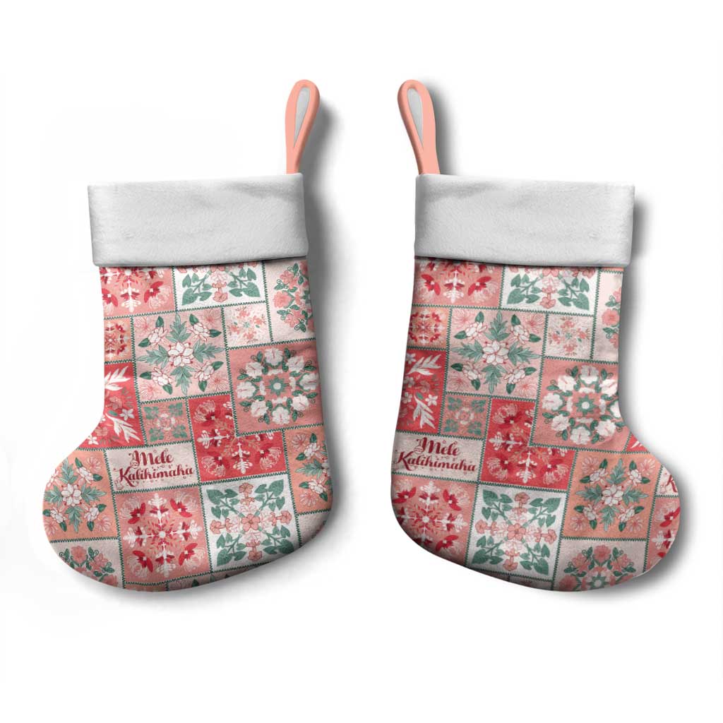 Mele Kalikimaka Hawaii Christmas Stocking Ulaula Seamless Floral Motif - Polynesian Pride