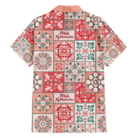 Mele Kalikimaka Hawaii Christmas Family Matching Off The Shoulder Long Sleeve Dress and Hawaiian Shirt Ulaula Seamless Floral Motif LT9 - Polynesian Pride