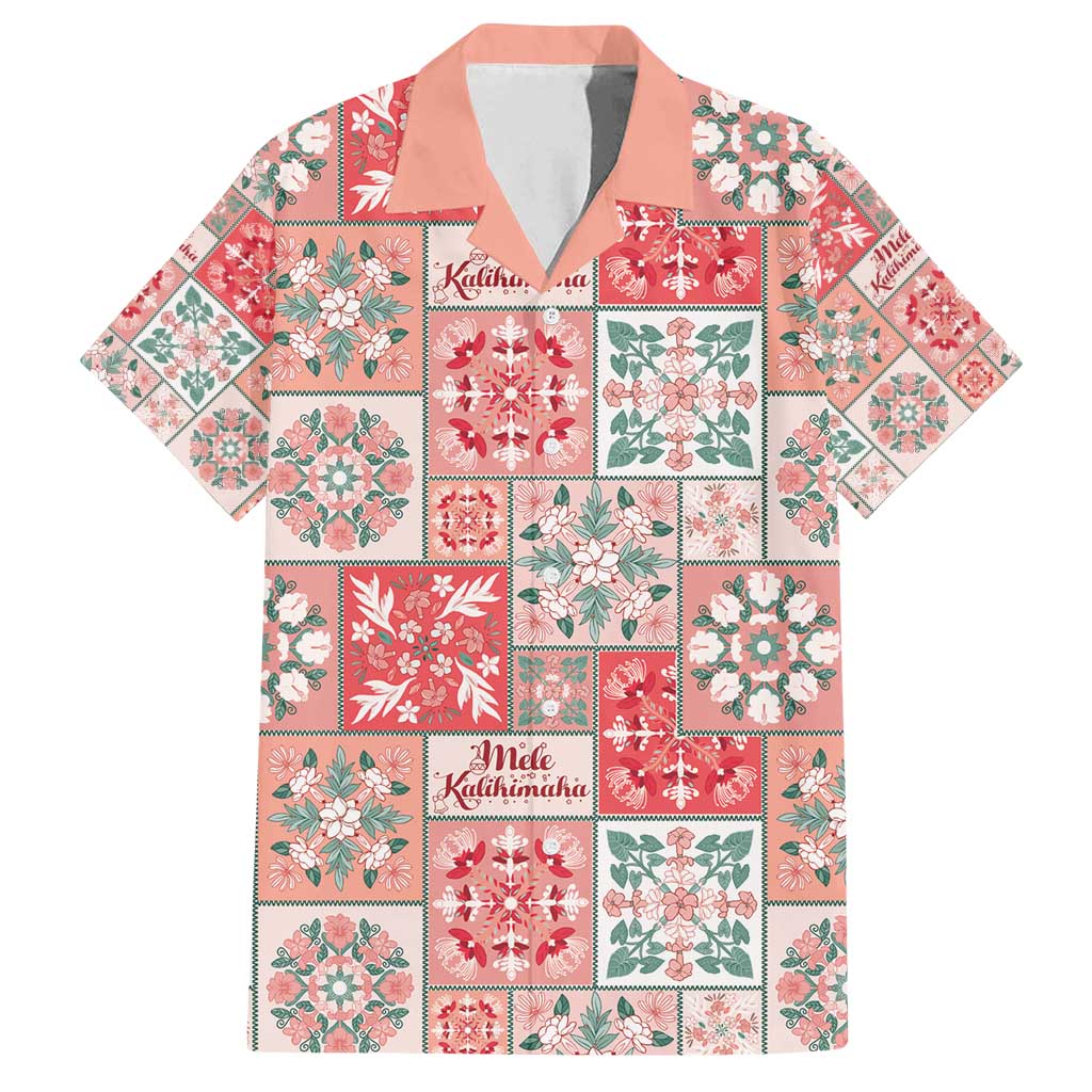 Mele Kalikimaka Hawaii Christmas Family Matching Puletasi and Hawaiian Shirt Ulaula Seamless Floral Motif LT9 Dad's Shirt - Short Sleeve Red - Polynesian Pride