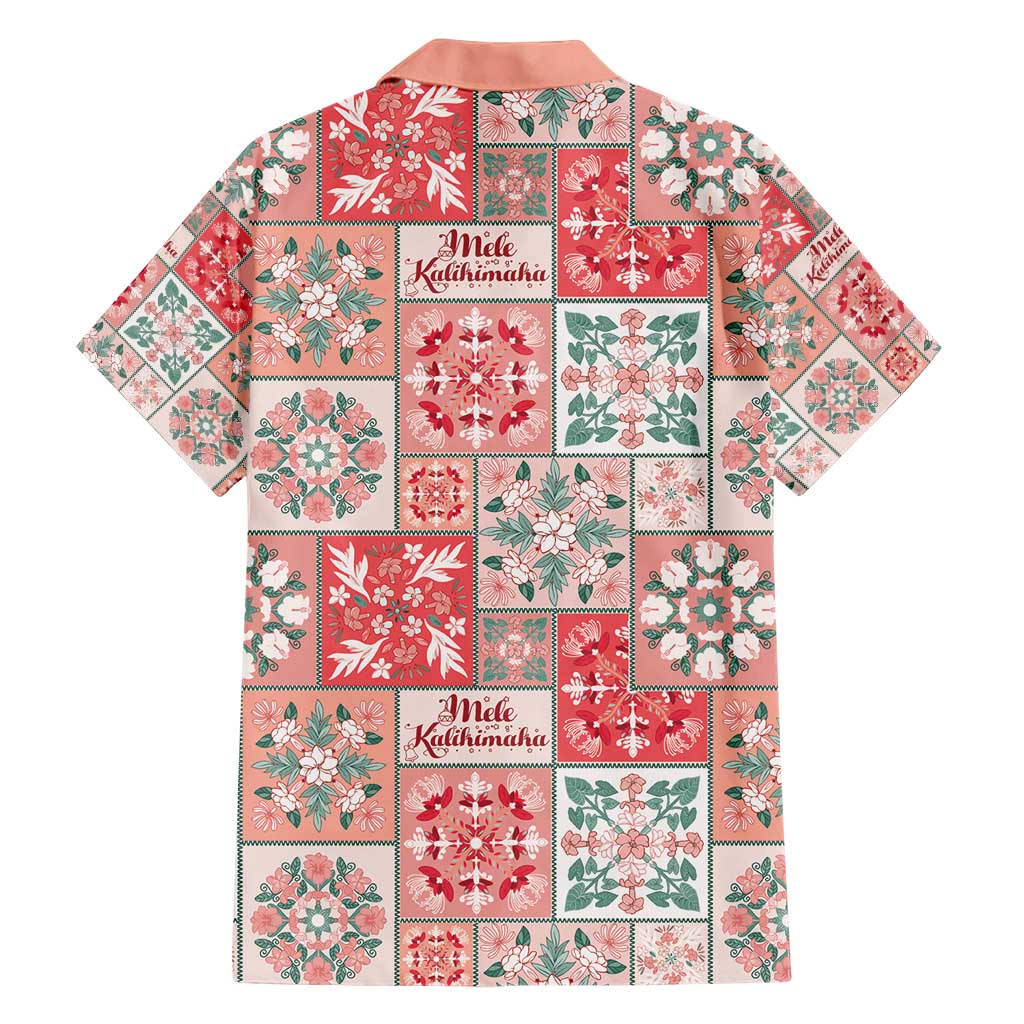 Mele Kalikimaka Hawaii Christmas Family Matching Short Sleeve Bodycon Dress and Hawaiian Shirt Ulaula Seamless Floral Motif LT9 - Polynesian Pride