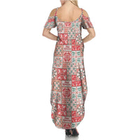 Mele Kalikimaka Hawaii Christmas Family Matching Summer Maxi Dress and Hawaiian Shirt Ulaula Seamless Floral Motif LT9 - Polynesian Pride