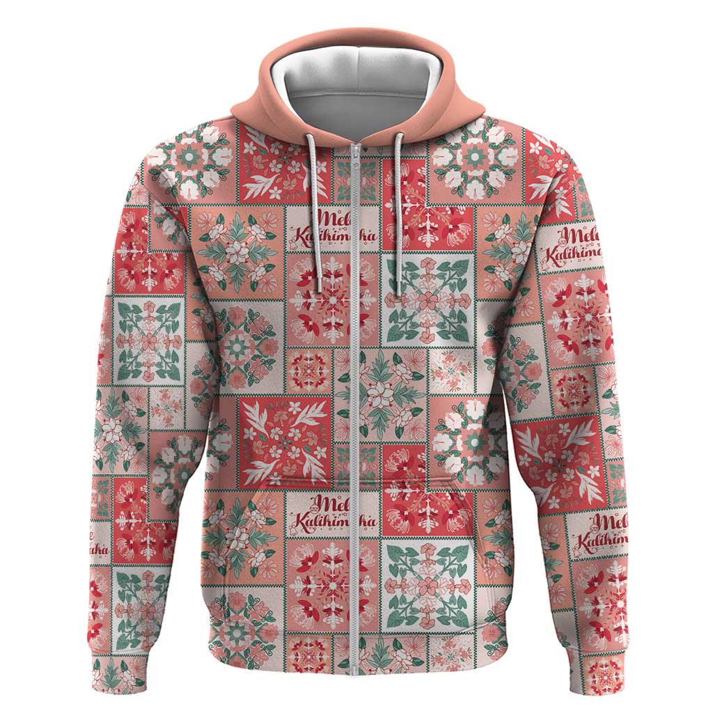 Mele Kalikimaka Hawaii Christmas Hoodie Ulaula Seamless Floral Motif - Polynesian Pride
