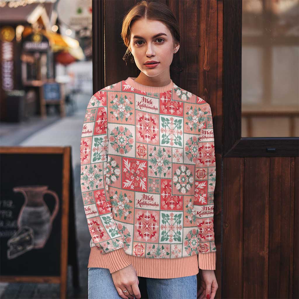 Mele Kalikimaka Hawaii Christmas Ugly Christmas Sweater Ulaula Seamless Floral Motif - Polynesian Pride
