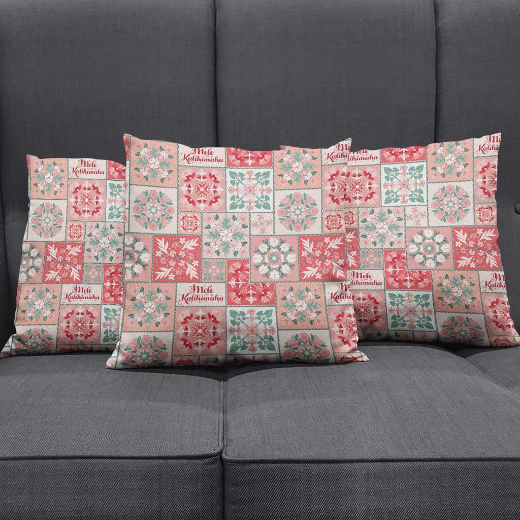 Mele Kalikimaka Hawaii Christmas Pillow Cover Ulaula Seamless Floral Motif - Polynesian Pride