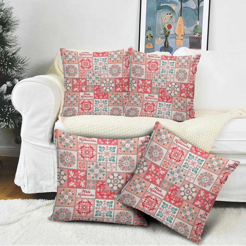 Mele Kalikimaka Hawaii Christmas Pillow Cover Ulaula Seamless Floral Motif - Polynesian Pride