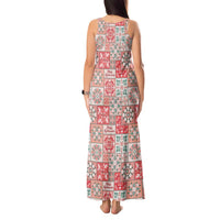 Mele Kalikimaka Hawaii Christmas Tank Maxi Dress Ulaula Seamless Floral Motif - Polynesian Pride