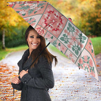 Mele Kalikimaka Hawaii Christmas Umbrella Ulaula Seamless Floral Motif - Polynesian Pride