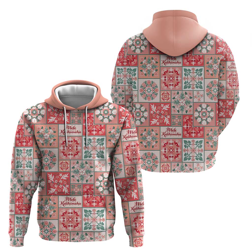 Mele Kalikimaka Hawaii Christmas Zip Hoodie Ulaula Seamless Floral Motif - Polynesian Pride
