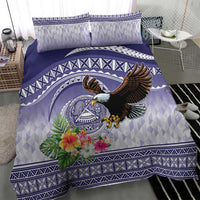 American Samoa Bald Eagle Bedding Set Polynesian Tropical Flowers