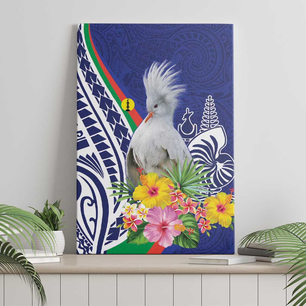 New Caledonia Kagu Bird Canvas Wall Art Polynesian Tropical Flowers LT9 - Polynesian Pride