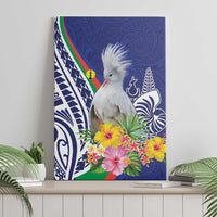 New Caledonia Kagu Bird Canvas Wall Art Polynesian Tropical Flowers LT9 - Polynesian Pride