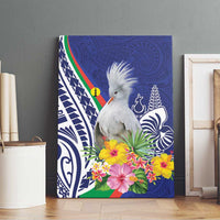 New Caledonia Kagu Bird Canvas Wall Art Polynesian Tropical Flowers LT9 - Polynesian Pride