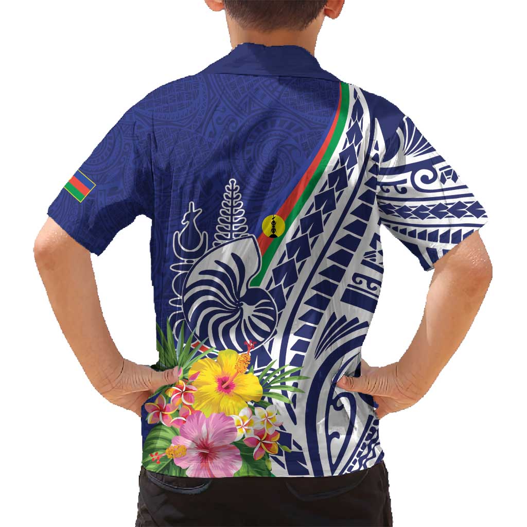 New Caledonia Kagu Bird Family Matching Off Shoulder Short Dress and Hawaiian Shirt Polynesian Tropical Flowers LT9 - Polynesian Pride