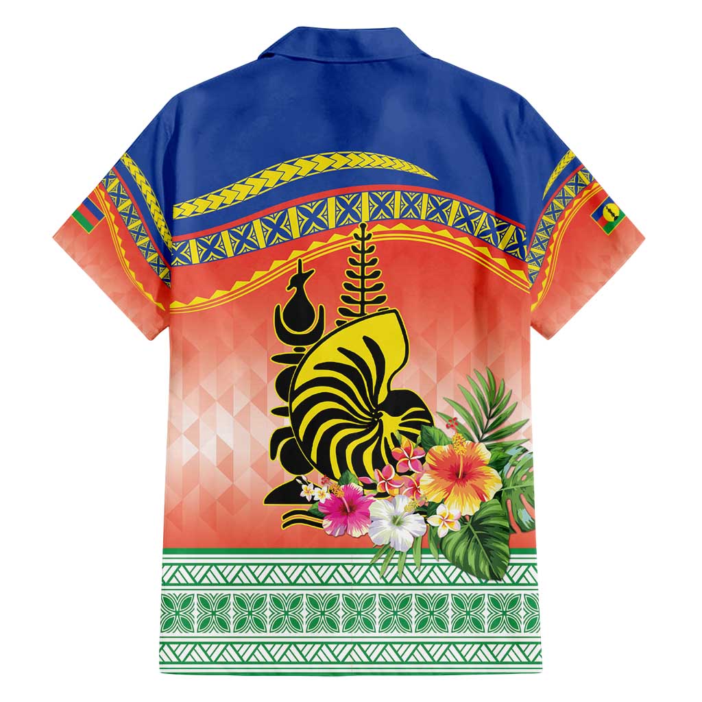 New Caledonia Nautilus Shell Family Matching Long Sleeve Bodycon Dress and Hawaiian Shirt Polynesian Tropical Flowers