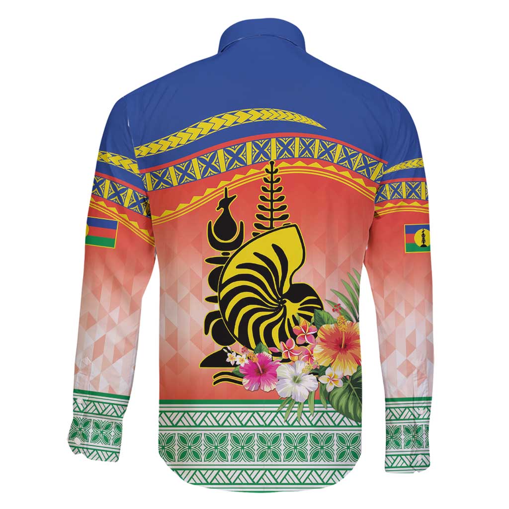 New Caledonia Nautilus Shell Family Matching Off Shoulder Short Dress and Hawaiian Shirt Polynesian Tropical Flowers LT9 - Polynesian Pride