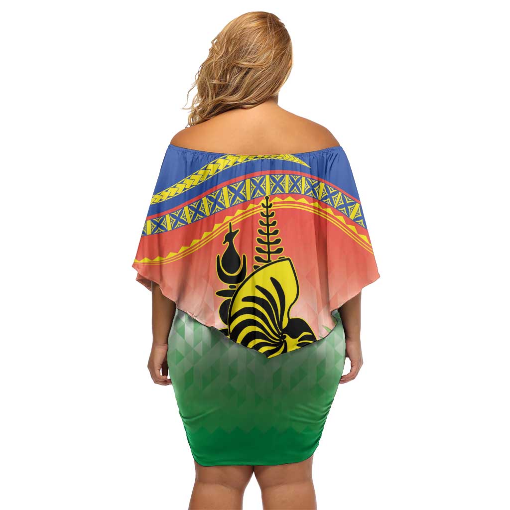 New Caledonia Nautilus Shell Family Matching Off Shoulder Short Dress and Hawaiian Shirt Polynesian Tropical Flowers LT9 - Polynesian Pride
