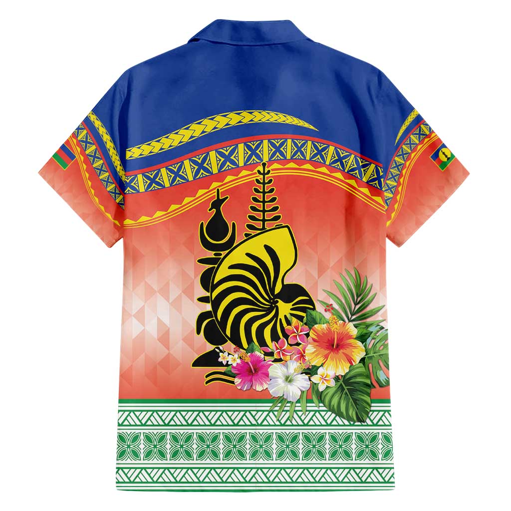 New Caledonia Nautilus Shell Family Matching Short Sleeve Bodycon Dress and Hawaiian Shirt Polynesian Tropical Flowers