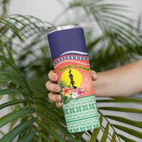 New Caledonia Nautilus Shell Skinny Tumbler Polynesian Tropical Flowers LT9 - Polynesian Pride