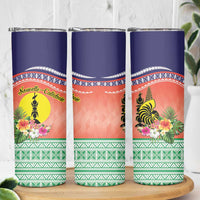 New Caledonia Nautilus Shell Skinny Tumbler Polynesian Tropical Flowers LT9 - Polynesian Pride