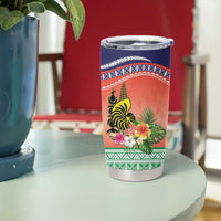 New Caledonia Nautilus Shell Tumbler Cup Polynesian Tropical Flowers LT9 - Polynesian Pride