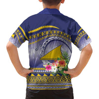 Tokelau Tuluma Family Matching Off Shoulder Short Dress and Hawaiian Shirt Polynesian Tropical Flowers LT9 - Polynesian Pride