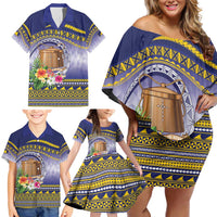 Tokelau Tuluma Family Matching Off Shoulder Short Dress and Hawaiian Shirt Polynesian Tropical Flowers LT9 - Polynesian Pride