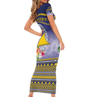 Tokelau Tuluma Family Matching Short Sleeve Bodycon Dress and Hawaiian Shirt Polynesian Tropical Flowers LT9 - Polynesian Pride