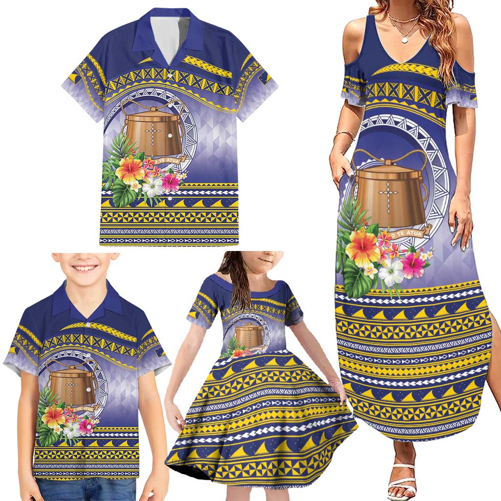 Tokelau Tuluma Family Matching Summer Maxi Dress and Hawaiian Shirt Polynesian Tropical Flowers LT9 - Polynesian Pride