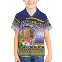 Tokelau Tuluma Family Matching Summer Maxi Dress and Hawaiian Shirt Polynesian Tropical Flowers LT9 Son's Shirt Blue - Polynesian Pride