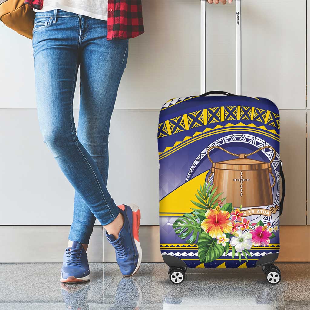Tokelau Tuluma Luggage Cover Polynesian Tropical Flowers