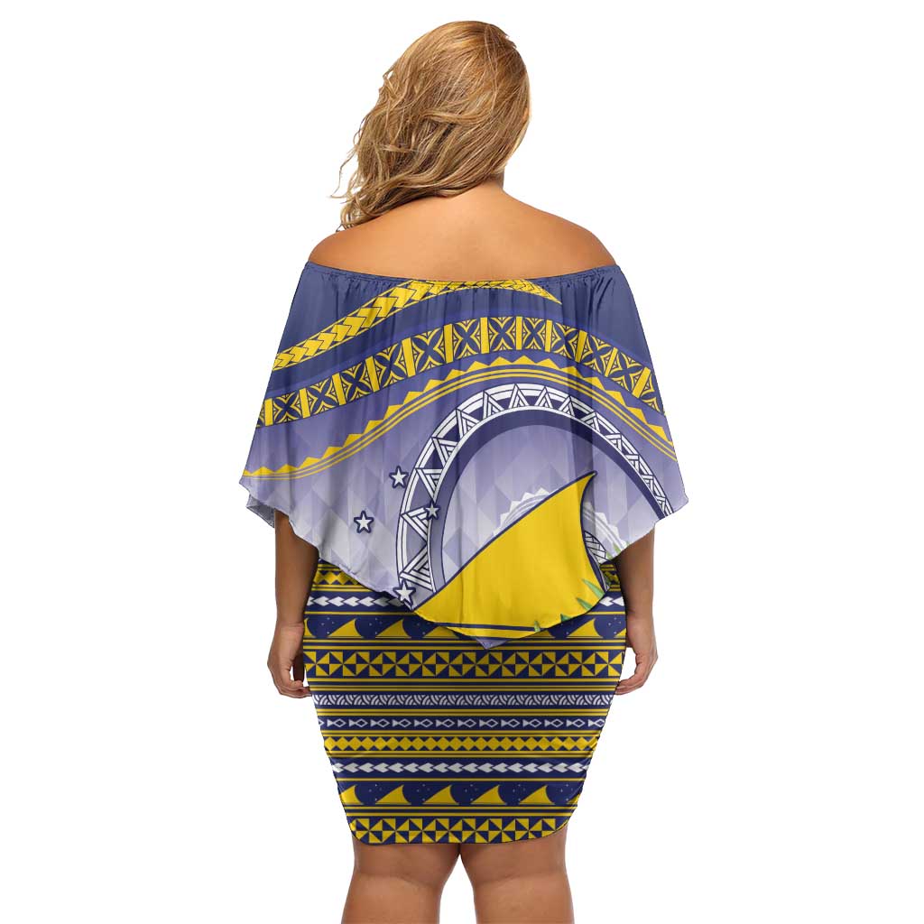 Tokelau Tuluma Off Shoulder Short Dress Polynesian Tropical Flowers LT9 - Polynesian Pride