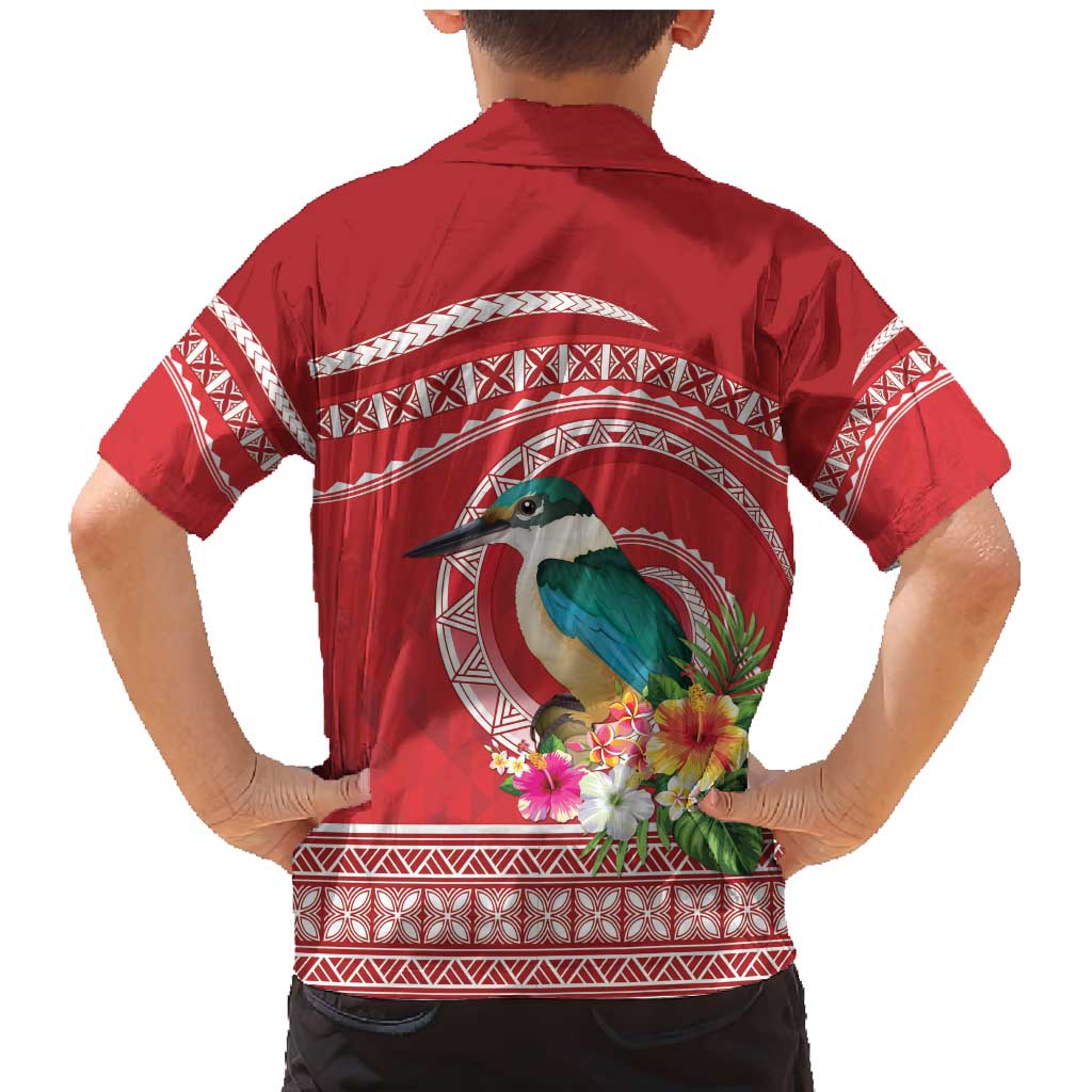 Wallis et Futuna Kingfisher Family Matching Mermaid Dress and Hawaiian Shirt Polynesian Tropical Flowers LT9 - Polynesian Pride