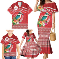 Wallis et Futuna Kingfisher Family Matching Mermaid Dress and Hawaiian Shirt Polynesian Tropical Flowers LT9 - Polynesian Pride