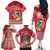 Wallis et Futuna Kingfisher Family Matching Off The Shoulder Long Sleeve Dress and Hawaiian Shirt Polynesian Tropical Flowers