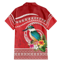 Wallis et Futuna Kingfisher Family Matching Off Shoulder Maxi Dress and Hawaiian Shirt Polynesian Tropical Flowers LT9 - Polynesian Pride