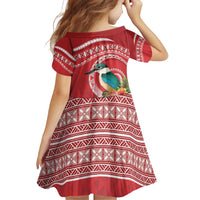 Wallis et Futuna Kingfisher Family Matching Off Shoulder Short Dress and Hawaiian Shirt Polynesian Tropical Flowers LT9 - Polynesian Pride