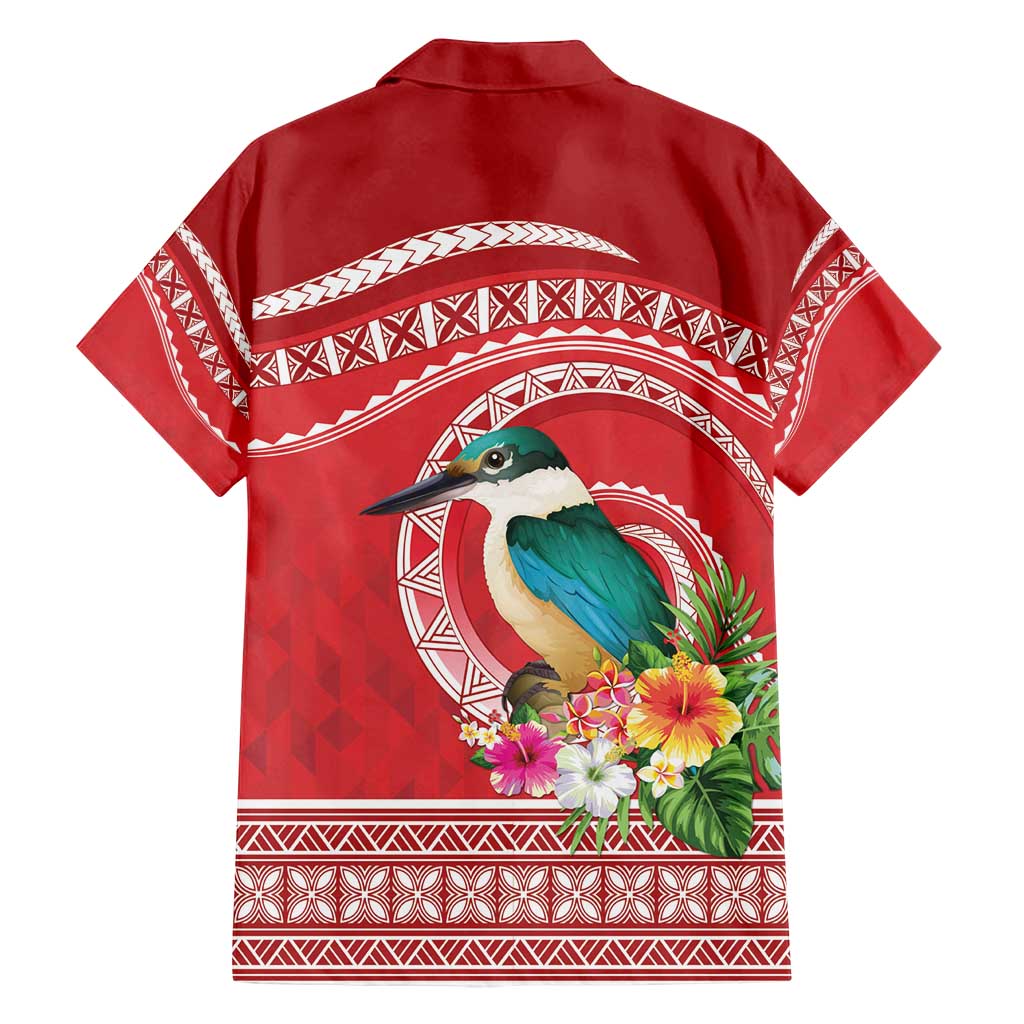 Wallis et Futuna Kingfisher Family Matching Puletasi and Hawaiian Shirt Polynesian Tropical Flowers LT9 - Polynesian Pride