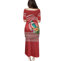 Wallis et Futuna Kingfisher Family Matching Puletasi and Hawaiian Shirt Polynesian Tropical Flowers LT9 - Polynesian Pride