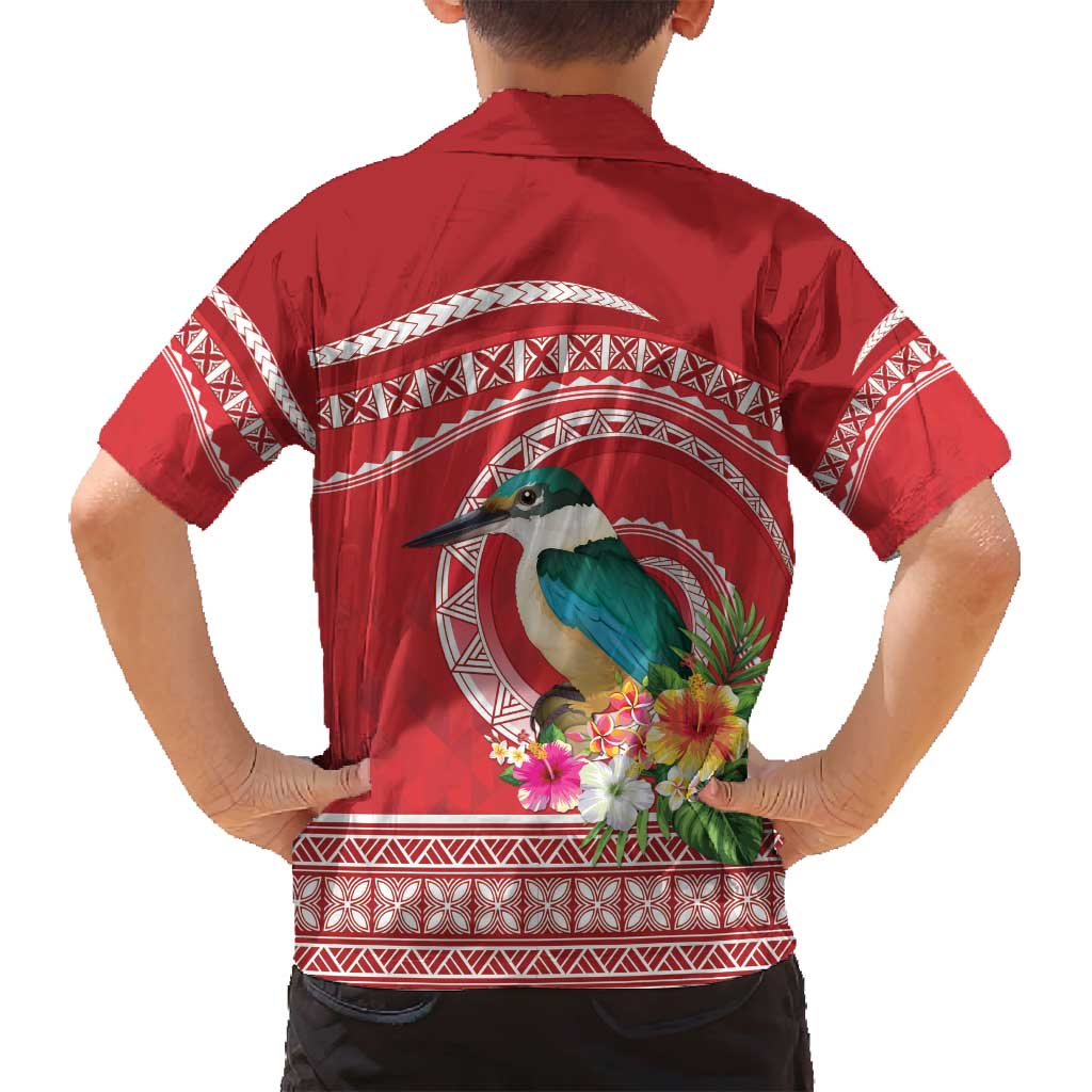 Wallis et Futuna Kingfisher Family Matching Summer Maxi Dress and Hawaiian Shirt Polynesian Tropical Flowers LT9 - Polynesian Pride