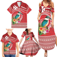 Wallis et Futuna Kingfisher Family Matching Summer Maxi Dress and Hawaiian Shirt Polynesian Tropical Flowers LT9 - Polynesian Pride
