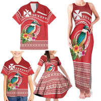 Wallis et Futuna Kingfisher Family Matching Tank Maxi Dress and Hawaiian Shirt Polynesian Tropical Flowers LT9 - Polynesian Pride